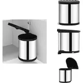 vidaXL Küchen-Einbau-Mülleimer Edelstahl 12 L - Mülltonnen & Abfalleimer
