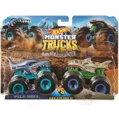 Mattel Monster Trucks 1:64 Die-Cast 2er-Pack Mega Wrex vs Leopard Shark
