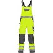 Dassy Toulouse Warnschutz Latzhose mit Kniepolstertaschen - neongelb/zementgrau - 56-5cm