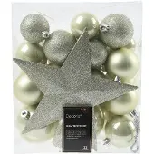 Décoris Weihnachtskugel Kunststoff d8 cm mnt 33pcs (wit)
