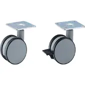 Müller - Vertiko Rollen, silbergrau schwarz (4er Set)