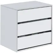 Dmora Weiße Melamin-Kommode mit 3 Schubladen, Zeitgenössischer Stil, 60x57x44 cm