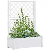 vidaXL - Pflanzgefäß - mit - Spalier - 100x43x142 - cm - PP - weiß