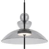 Maytoni Bangkok LED Hängeleuchte Schwarz Ø40cm, 12W, Glas-Schirm, Warmweiß