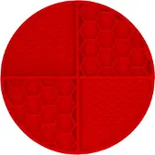 Eat Slow Live Longer runde Leckmatte mit tiefen Fächern rot, Durchmesser: 21 cm
