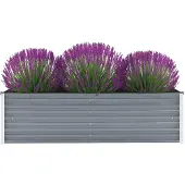 vidaXL Garten-Hochbeet Verzinkter Stahl 160x40x45 cm Grau