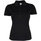 Tee Jays Damen Luxury Stretch Polo-Shirt, Kurzarm BC3307 (S) (Schwarz)