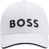 BOSS für Herren. 50519247 Kappe Us weiß (OSFA), Lässig, Polyester