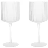Ferm Living Rotweingläser Ripple Frosted 325 ml (2er-Set)