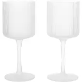 Ferm Living Weißweinglas Ripple Frosted 260 ml (2er-Set)