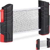 Relaxdays 2 x Tischtennisnetz ausziehbar Weiß,Rot,Schwarz