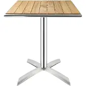 Bolero Tisch quadratisch und klappbar aus Aluminium und Eschenholz 600x600720mm