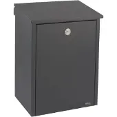 Allux Briefkasten 200, anthrazit, aus Stahl, mit Zylinderschloss, Wandbriefkasten, 39 x 28 cm