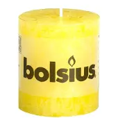 Bolsius 6 x Rustik Stumpenkerze Ø 6,8 cm x 8 cm sonnenblumengelb