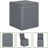 The Living Store Gartenbox Grau PP Rattan 90 L