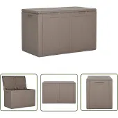 The Living Store Garten-Aufbewahrungsbox 180 L Braun PP Rattan