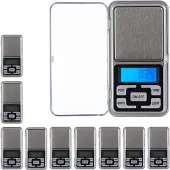 Relaxdays 10 x Digitale Feinwaage Mini Schwarz,Silber,Transparent