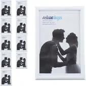 Relaxdays 10 x Bilderrahmen 10 x 15 cm weiß Weiß