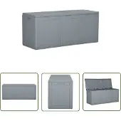 The Living Store Garten-Aufbewahrungsbox 270 L Grau PP Rattan