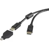 Renkforce Mini-DisplayPort / DisplayPort Adapterkabel Mini DisplayPort Stecker, DisplayPort Stecker 0.50 m Schwarz RF-3