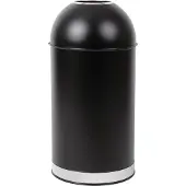 Bolero 40L schwarzer Abfalleimer aus Stahl mit offenem Deckel