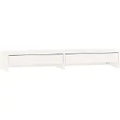 vidaXL Monitorständer Weiß 100x27x15 cm Massivholz Kiefer