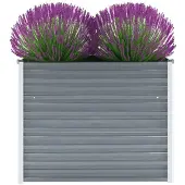 vidaXL Garten-Hochbeet Verzinkter Stahl 100x40x77 cm Grau