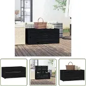The Living Store Gartenbox Schwarz 101x50,5x46,5 cm Massivholz Kiefer
