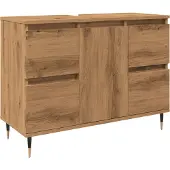 vidaXL Badschrank Artisan-Eiche 80x33x60 cm Holzwerkstoff