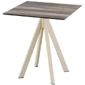 Essentials Infinity Terrassentisch Sand gestell + Tropical Wood HPL 70x70 cm