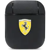 Ferrari FESA2LEBK AirPods 1/2 Abdeckung schwarz/schwarz On Track Leder