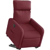 vidaXL Relaxsessel mit Aufstehhilfe Elektrisch Weinrot Stoff