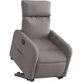vidaXL Relaxsessel mit Aufstehhilfe Elektrisch Taupe Stoff