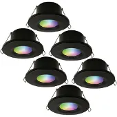 HOFTRONIC™ hoftronicsmart LED Einbaustrahler 6W 450lm RGBWW IP65 Schwarz 6er Set