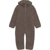 Huttelihut Overall Merinowolle mit Ohren, Brown Melange, 74