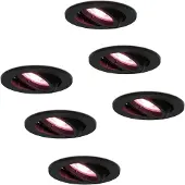 HOFTRONIC™ hoftronicsmart LED Einbaustrahler GU10 5,5W RGBWW Schwarz 6er Set