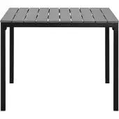Beliani Gartentisch Grau und Schwarz Aluminium Kunstholz Quadratisch 95 x 95 cm für 4 Personen Modern Balkon Terrasse Outdoor Garten Ausstattung
