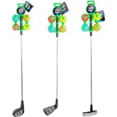 Toi-Toys Adrenix Golfschläger Metall mit 4 farbigen Bällen, 5 Stk.