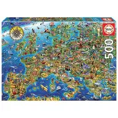 Educa Puzzle. Crazy European Map 500 Teile