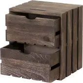 Mendler Kommode MCW-C62, Schubladenkommode Holzkiste, Shabby-Look Vintage, 2 Schubladen 36x32x26cm braun