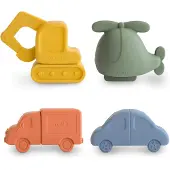 Mushie Badespielzeug Fahrzeug 4er-Pack