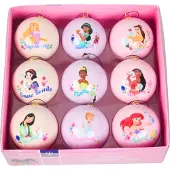 Disney Weihnachtskugeln-Set aus Polystyrol-Prinzessinnen 9 Stück 7,5 cm (multi)