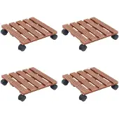 vidaXL Pflanzenroller 4 Stk. Braun 30x30x7,5 cm WPC