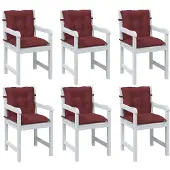 vidaXL Niedriglehner-Auflagen 6 Stk. Melange Weinrot 100x50x7 cm Stoff