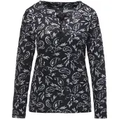 Goldner Kurzgröße: Langarmshirt mit Metallic-Druck in schwarz / gemustert | Gr.: 21