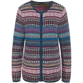 Goldner Kurzgröße: Jacquardjacke mit Ringelmuster in bunt / gemustert | Gr.: 25