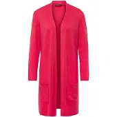 Goldner Kurzgröße: Kaschmir-Longstrickjacke mit Schlitzen in pink | Gr.: 25