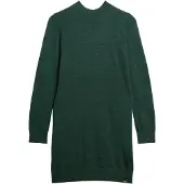 Superdry für Damen. W8011223A Grünes Strickkleid aus Merinowolle (M), Lässig, Langarm