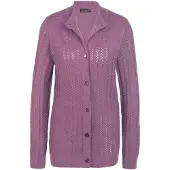 Goldner Kurzgröße: Ajourstrickjacke in hortensie / melange | Gr.: 22