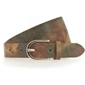 Tamaris Ledergürtel "Claire Gold", Damen, Gr. 95, bunt (bordeaux, orange), Rindsleder, mehrfarbig, Gürtel Ledergürtel, Glänzende Schließe, 2,5 cm breit